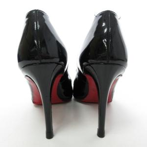 Christian Louboutin シンプル パンプス エナメル パテント レザー ヒール シューズ ブラック 37.5