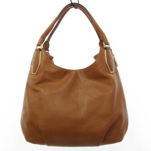 MICHAEL KORS トートバッグ ハンドバッグ レザー ロゴプレート ブラウン