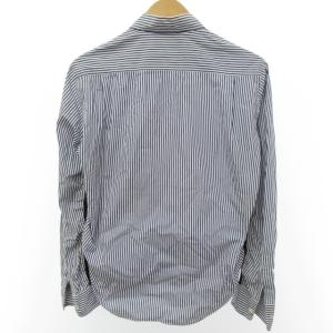 COMME des GARCONS HOMME シャツ 長袖 ストライプ柄 ウール切替 ブルー系 青 SS AD2007 RRR 1031