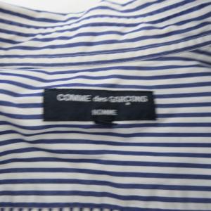 COMME des GARCONS HOMME シャツ 長袖 ストライプ柄 ウール切替 ブルー系 青 SS AD2007 RRR 1031