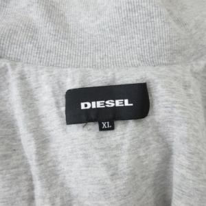 DIESEL 近年モデル ナイロン コットン切替 ジップアップ ジャケット ロゴ ブルゾン グレー ブルー