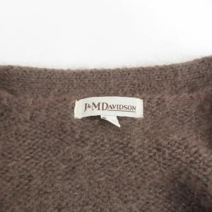 J&M DAVIDSON ロングカーディガン ニット モヘヤ ウール混 Vネック ブラウン S RRR 1105
