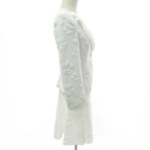 EMPORIO ARMANI デザイン スカート セットアップ スーツ 上下 花柄 総柄 フォーマル 小さいサイズ ホワイト 白 36 約XS相当 1122
