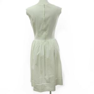 FOXEY NEW YORK ノースリーブ ワンピース ドレス ロング丈 ギャザー加工 コットン ホワイト 白 38 約M相当 RRR 1113