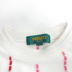 KENZO ゴルフ GOLF ヴィンテージ ニットカットソー セーター ロゴ 刺繍 総柄 白 ホワイト 系 1 RRR 1115
