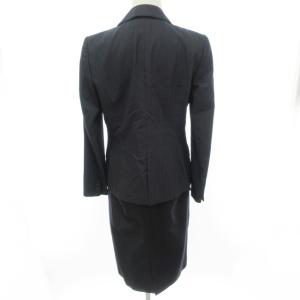 UNITED ARROWS スカート セットアップ スーツ 1B センターベント 総裏地 ウール シャドーストライプ柄 ネイビー