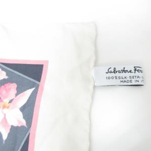 Salvatore Ferragamo スカーフ シルク 花柄 鳥 プリント ベージュ 系 1126