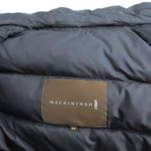 MACKINTOSH ダウンコート ダウンジャケット ロング フード ナイロン 切替 パイピング ネイビー