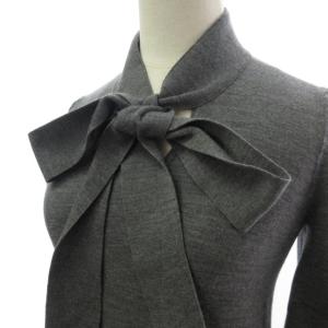 TO BE CHIC セーター リボン ウール ニット 無地 長袖 グレー