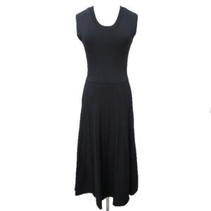 19AW 近年 ニットワンピース ロング 切替 クロスステッチ ノースリーブ 紺 ネイビー 38 M IBO31 1202