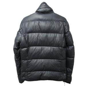 DIESEL ダウンジャケット テフロン社 ダウンコート フード収納有 レザーワッペン ブラック