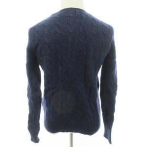 POLO RALPH LAUREN ニット セーター 長袖 ケーブル ウールカシミヤ カシミヤ混 ネイビー