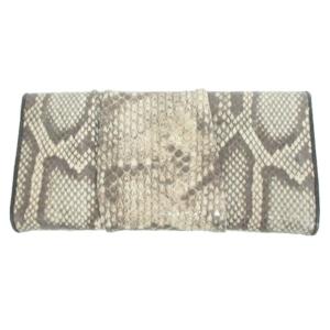 FURLA 長財布 ロングウォレット パイソンレザー ロゴ ベージュ ブラウン系 1205 IBO31