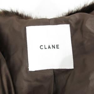 CLANE 美品 近年 HOOD FUR COAT フードファーコート エコファー ジャケット ロング 茶 ブラウン 2 IBO31 1129