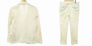 Frank Leder セットアップ スーツ 上下 コットン 2B ホワイト ベージュ 系 XS M006 M008 IBO31 1204