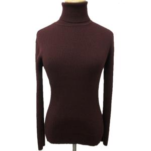 タートルネック セーター ウール リブニット 国内正規 長袖 ボルドー