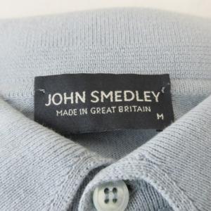JOHN SMEDLEY ニット ポロシャツ カットソー 半袖 コットン ブルー M
