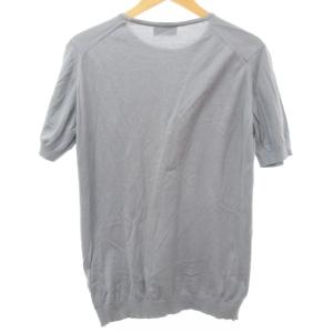 JOHN SMEDLEY ニット カットソー Tシャツ 半袖 コットン クルーネック ブルーグレー