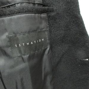 ESTNATION 美品 テーラードジャケット ブレザー ウール 切替 ニット 総裏 段返り 本切羽 黒 ブラック L IBO31 1202