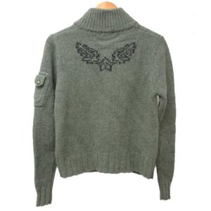 AVIREX USAF ニット ジャケット カーディガン 上野商会 ウール ブルゾン カーキ M