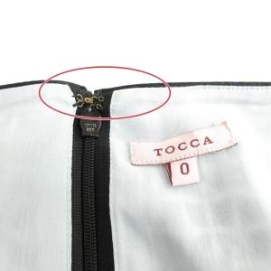 TOCCA 近年モデル ワンピース 総柄 リボン 半袖 青 白 ブルー ホワイト 系 0 S IBO31 1129