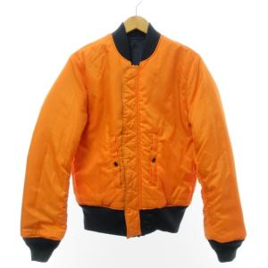 ALPHA INDUSTRIES 近年モデル MA-1 フライトジャケット ブルゾン ナイロン リバーシブル ネイビー オレンジ
