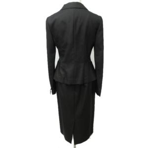 LANVIN COLLECTION セットアップ スカートスーツ 上下 ウール シルク混 背抜き 1B 黒 ブラック 38 S RRR 1211
