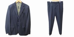 ETRO 近年モデル スーツ ウール 総柄 裏地 マルチストライプ 花柄 総裏 2B 紺 50