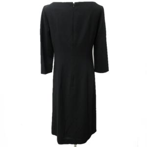 SYBILLA ワンピース 膝丈 無地 定番 冠婚葬祭 長袖 ブラック 42