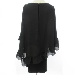 Diagram GRACE CONTINENTAL フリルティアード ワンピース ドレス ひざ丈 ビジュー装飾 フォーマル ブラック 黒 38 約M相当 IBO33 1225