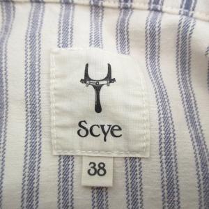 Scye オールインワン カバーオール ツナギ ストライプ柄 ホワイト×ブルー 白×青 38 約M相当 1228