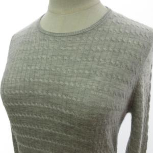 Drawer 近年モデル カシシル カシミヤ シルク混 ニット セーター 通年着用 長袖 グレー 灰 2 約S-M 1226