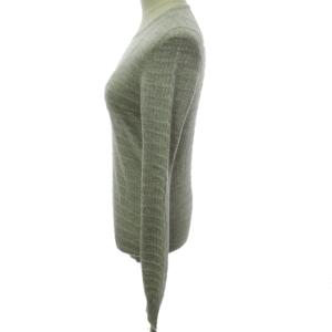 Drawer 近年モデル カシシル カシミヤ シルク混 ニット セーター 通年着用 長袖 グレー 灰 2 約S-M 1226