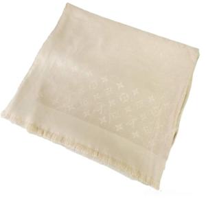 M75235 モノグラム シャイン ストール 大判 シルク ラメ入り ゴールドカラー