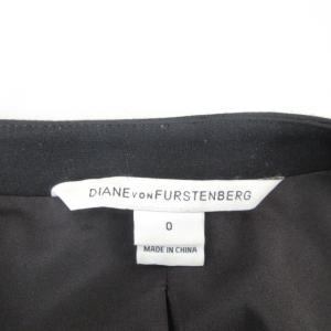 DIANE von FURSTENBERG セットアップ スカートスーツ ウール 切替 総柄 ニット ジャケット 黒 灰 ブラック グレー 系 0