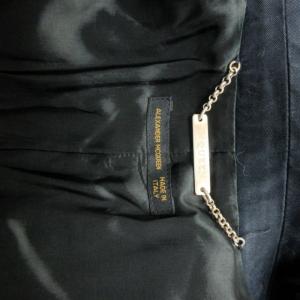 Alexander McQueen ジャケット ブレザー イタリア製 1B ピークドラペル ネイビー
