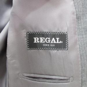 REGAL テーラードジャケット ブレザー 2B チェック柄 グレー 灰 BE4 T165 約M相当 0105