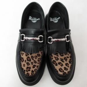 Dr.Martens ADRIAN SNAFFLE ビットローファー レオパード柄 UK7 ブラック