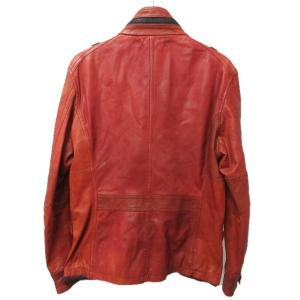 AVIREX レザー ブルゾン ジャケット ライダース やぎ革 赤茶 IBO33