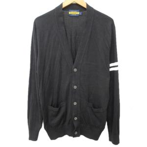 カーディガン コットン ジャケット 国内正規 袖ライン 長袖 黒 ブラック L 0112 IBO33