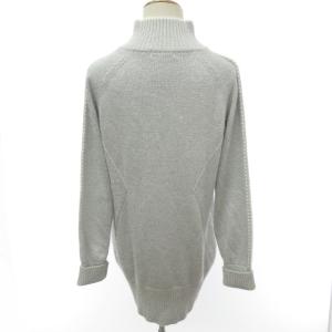 LEONARD SPORT ニット セーター 長袖 アンゴラ混 ラメ入り ラインストーン ハイネック グレー