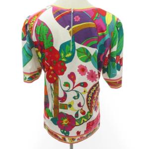 LEONARD FASHION Tシャツ カットソー 半袖 総柄 鳥柄 コットン マルチカラー L IBO33 0109