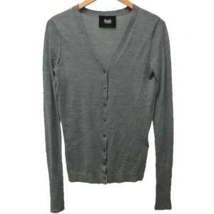 カーディガン バック ワンポイントロゴ 薄手 羽織 通年着用 長袖 グレー 灰 M 0203 IBO33