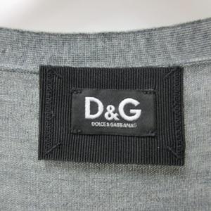 DOLCE&GABBANA カーディガン バック ワンポイントロゴ 薄手 羽織 通年着用 長袖 グレー 灰 M 0203 IBO33