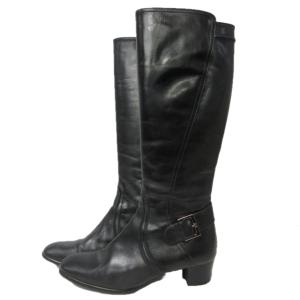 REGAL ロングブーツ レザー ヒール シューズ 定番 黒 ブラック 22.5?p 0114 STT