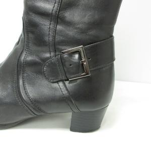 REGAL ロングブーツ レザー ヒール シューズ 定番 黒 ブラック 22.5?p 0114 STT