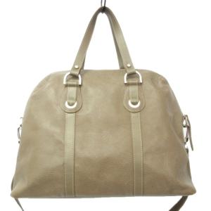 Longchamp レザーボストンバッグ ワンショルダーバッグ 2WAY ロゴ 茶 ブラウン 0205