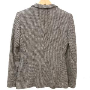 ARMANI COLLEZIONI テーラード ジャケット ブレザー カシミヤ混 2B 総柄 イタリア製 国内正規 ベージュ 黒 38 M 0119 ECR17