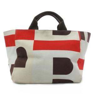 BALLY ハンドバッグ ミニバッグ ミニトート キャンバス ロゴ イタリア製 ベージュ ブラウン 0130 ECR17