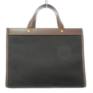 HUNTING WORLD ハンドバッグ トートバッグ 手提げカバン 鞄 レザー×キャンバス ワンポイントロゴ ブラック×ブラウン 黒×茶 ECR17